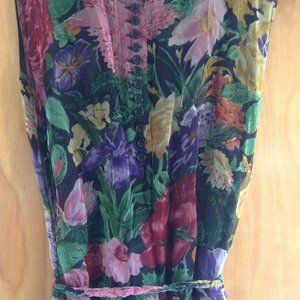 Sheer Floral 90s Vintage Dress
